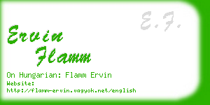ervin flamm business card
